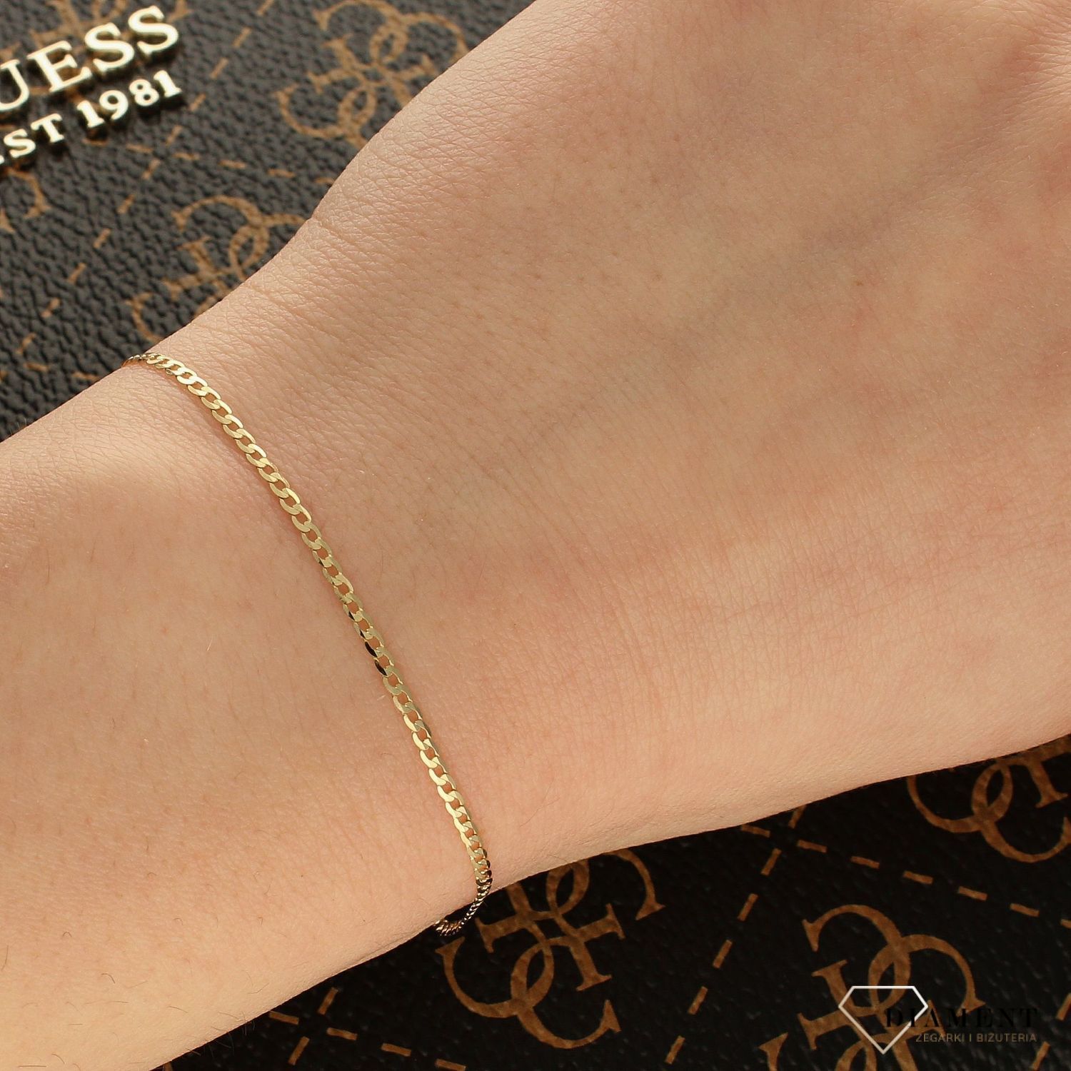 Złota bransoletka 585 delikatna pancerka 1,5 mm DIA-BRA-1126-585 1,5mm (1).jpg